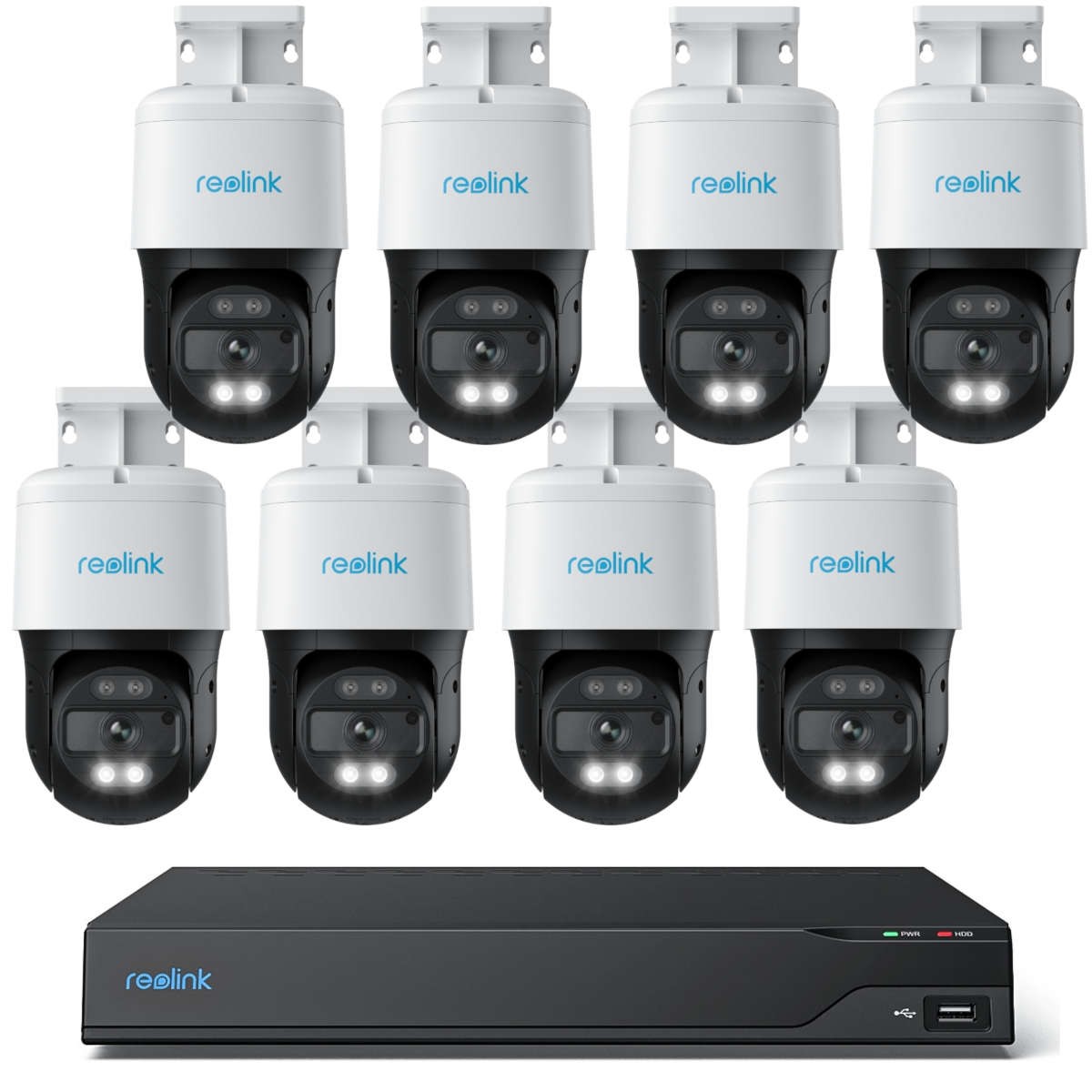  Reolink NVS16 16-Kanal Netzwerkrekorder inkl. 4TB HDD und 8x Reolink P830 8MP Überwachungskamera mit Autotracking - Komplettset  für Videoüberwachung