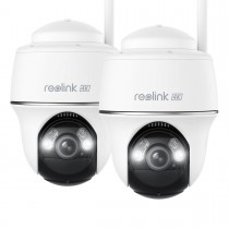2x Reolink Argus Series B440 kabellose, akkubetriebene, 8 MP Dualband-WLAN Überwachungskamera Set mit Schwenk- und Neigefunktion, Scheinwerfern und Sirene