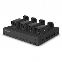 Foscam FNA108E-B4-2T 8-Kanal 4K 8 MP PoE Komplettset für die Videoüberwachung mit 4 Überwachungskameras (schwarz)