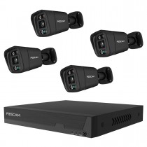 Foscam FN9108E-B4-2T 8-Kanal 3K 5 MP PoE Komplettset für die Videoüberwachung mit 4 Überwachungskameras (schwarz)