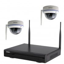 Inkovideo INKO-22M2D WLAN Komplettset 4-Kanal Netzwerkrekorder mit 2 x Dome Full HD Überwachungskameras