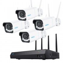 Reolink NVS12W Netzwerkrekorder inkl. 2 TB Festplatte und 4x Reolink W430 4K 8 MP WLAN Kamera Set für Videoüberwachung
