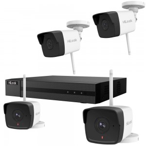 Videoüberwachung WLAN Komplettset 2 x HD Kamera Netzwerkrekorder mit Bildschirm 