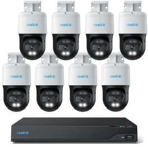  Reolink NVS16 16-Kanal Netzwerkrekorder inkl. 4TB HDD und 8x Reolink P830 8MP Überwachungskamera mit Autotracking - Komplettset  für Videoüberwachung