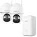 2x Reolink Argus Series B440 kabellose, akkubetriebene, 8 MP Dualband-WLAN Überwachungskamera & 1x Reolink Hub 1 Sicherheitszentrale - Komplettset  für Videoüberwachung