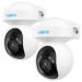 2x Reolink E Series E540 5 MP WLAN PTZ Überwachungskamera mit Personen- und Fahrzeugerkennung, integriertem Scheinwerfer und Sirene