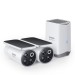 Baseus Security S1 Pro Outdoor Set mit H1 HomeStation und 2X batteriebetriebene WLAN 3K Dual-Objektiv Überwachungskameras, Solarpanel mit automatischem Nachführsystem