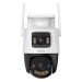 Imou Cruiser Dual 2 Pro 4+4 MP WLAN Überwachungskamera mit Rot-Blau Warnungslicht, Aurora™ Low-Light Imaging Technologie, zwei unabhängigen Objektiven