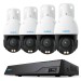 Reolink NVS8 8-Kanal Netzwerkrekorder inkl. 2TB und 4x Reolink P840 8 MP Überwachungskamera mit Auto-Tracking - Komplettset für Videoüberwachung