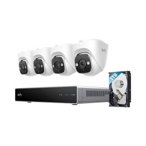 Eufy PoE NVR Security System E41 - Videoüberwachungs-Set mit 4x 4K-Turret-Kameras und Netzwerkvideorekorder inklusive 2-TB-Festplatte