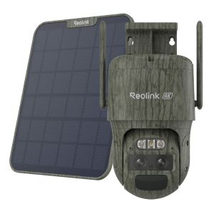 Reolink Trackmix Series G770 mit Solarpanel 2 4K 8 MP 4G LTE kabellose PTZ-Überwachungskamera mit zwei Objektiven, 6x Hybridzoom und Bewegungsverfolgung