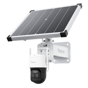 Reolink TrackMix Series G790 mit Solar Panel Plus 2K 4 MP 4G LTE kabellose PTZ-Überwachungskamera mit zwei Objektiven, 6x Hybridzoom und Bewegungsverfolgung