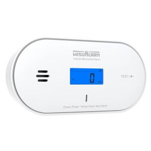 Wisualarm by Dahua DHI-HY-GC30A-R8 Funkvernetzbarer Kohlenmonoxidmelder mit Temperatur- und Feuchtigkeitsanzeige