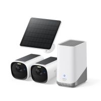 EufyCam E40 2-Cam Kit + HomeBase S380 und Solarpanel - Kabelloses Solar-Überwachungskamera-Set mit 2K-QHD-Auflösung, MaxColor Vision und lokaler Speicherung