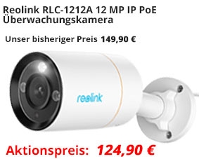 Reolink RLC-1212A 12 MP IP PoE Überwachungskamera mit intelligenter Personen- und Fahrzeugerkennung, Nachtsicht in Farbe