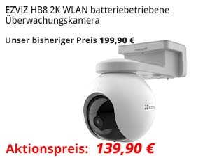 EZVIZ HB8 2K WLAN batteriebetriebene Überwachungskamera mit Schwenk- und Neigefunktion 