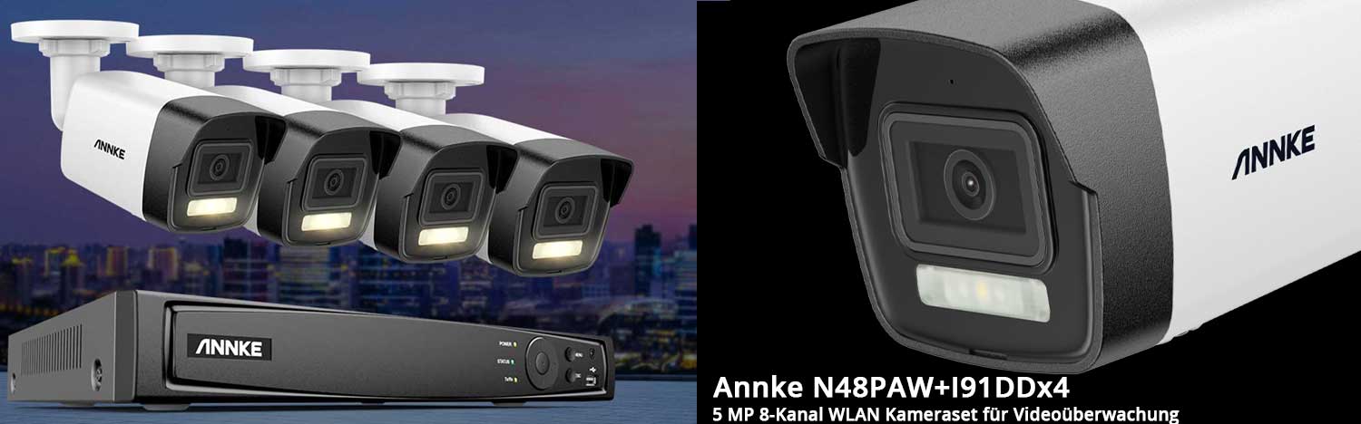 Annke N48PAW I91DD4-2T 4K 8-Kanal PoE Kameraset für Videoüberwachung Annke N48PAW I91DD4-2T 4K 8-Kanal PoE Kameraset für Videoüberwachung