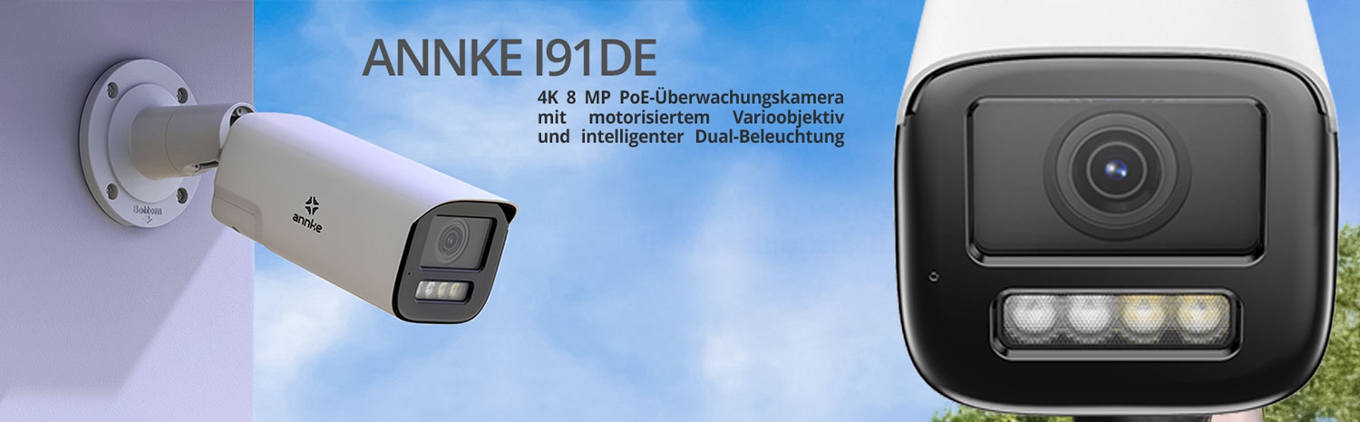 ANNKE I91DE 4K 8 MP PoE-Überwachungskamera mit motorisiertem Varioobjektiv und intelligenter Dual-Beleuchtung ANNKE I91DE 4K 8 MP PoE-Überwachungskamera mit motorisiertem Varioobjektiv und intelligenter Dual-Beleuchtung