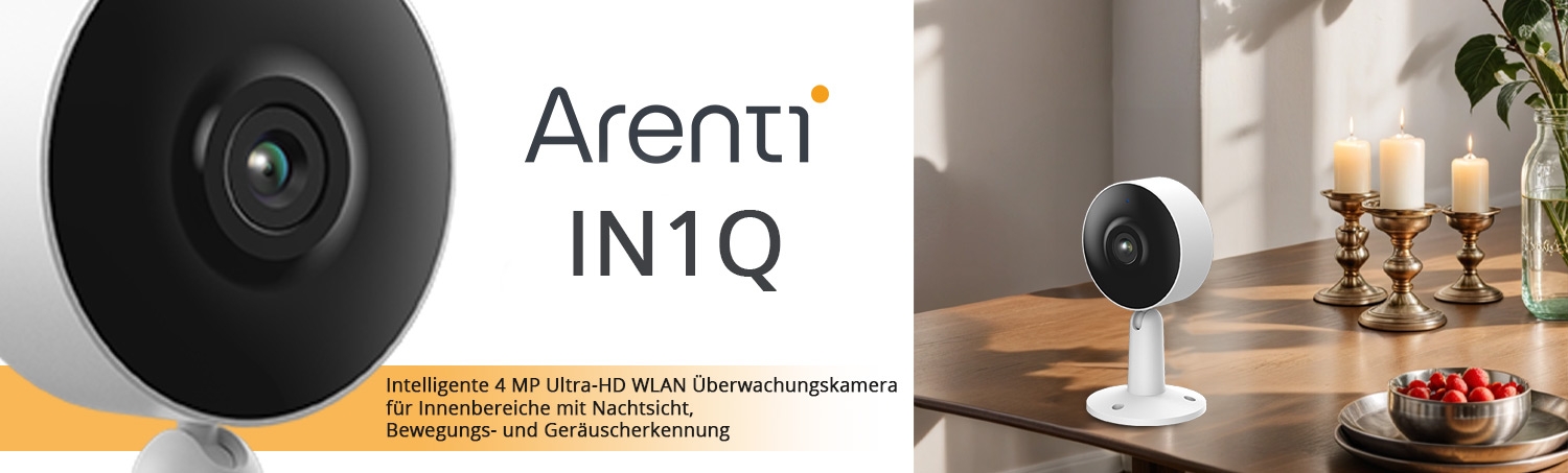 Arenti IN1Q  Intelligente 4 MP Ultra-HD WLAN Überwachungskamera für Innenbereiche mit Nachtsicht