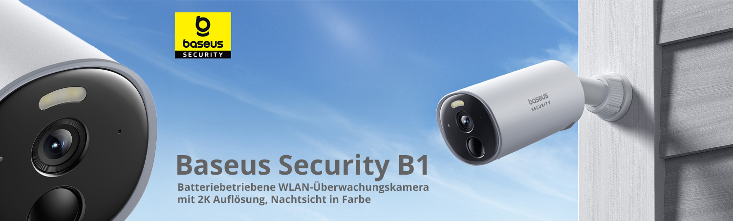 Baseus Security B1 Outdoor Batteriebetriebene WLAN-Überwachungskamera mit 2K Auflösung, Nachtsicht in Farbe Baseus Security B1 Outdoor Batteriebetriebene WLAN-Überwachungskamera mit 2K Auflösung, Nachtsicht in Farbe