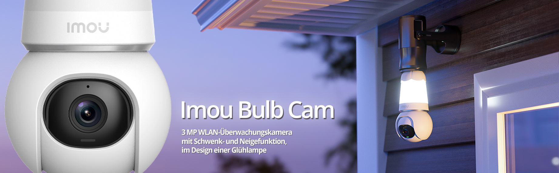 Imou Bulb Cam 2K 3 MP WLAN-Überwachungskamera mit Schwenk- und Neigefunktion, im Design einer Glühlampe