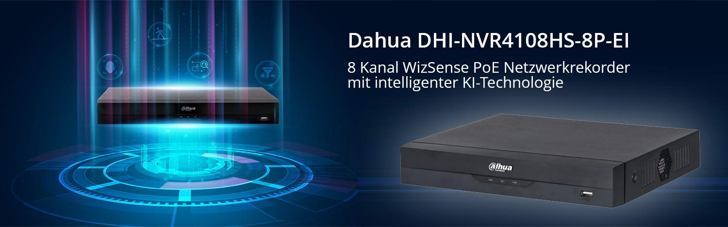 Dahua DHI-NVR4108HS-8P-EI 8 Kanal WizSense PoE Netzwerkrekorder mit intelligenter KI-Technologie