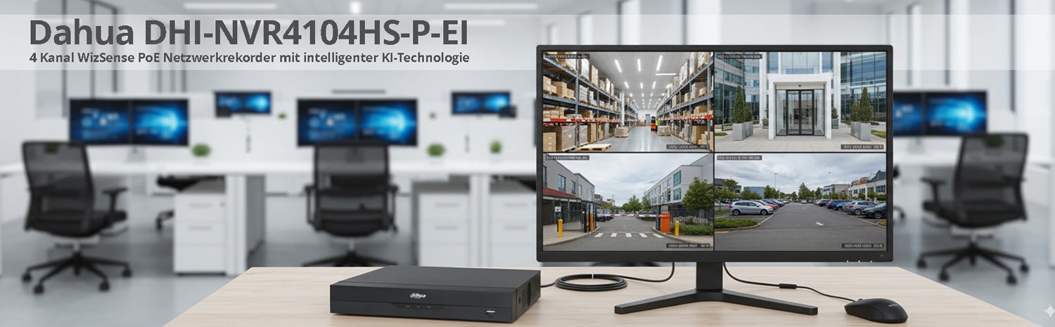 Dahua DHI-NVR4104HS-P-EI 4 Kanal WizSense PoE Netzwerkrekorder mit intelligenter KI-Technologie