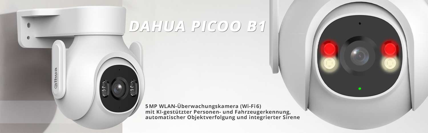 Dahua Picoo B1 5 MP WLAN-&Uuml;berwachungskamera mit Schwenk- und Neigefunktion, Personenerkennung, integrierter Sirene, intelligentem Tracking
