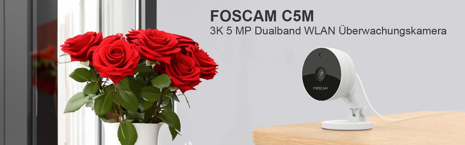 FOSCAM C5M 3K 5 MP Dualband WLAN &Uuml;berwachungskamera 