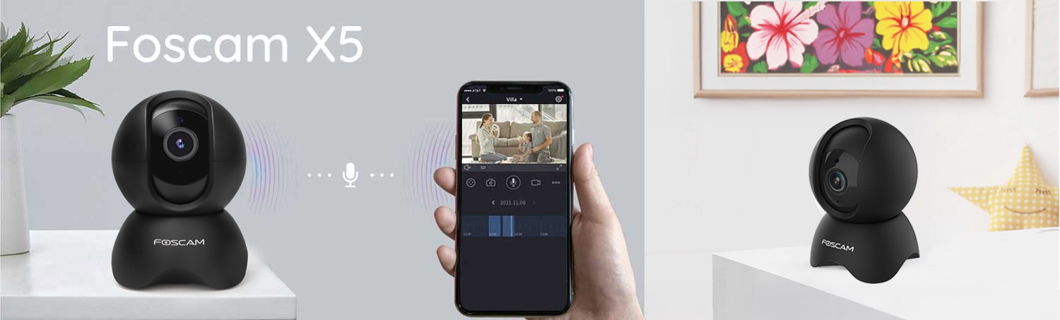 Foscam X5 5 MP Super HD WLAN schwenkbare und neigbare &Uuml;berwachungskamera