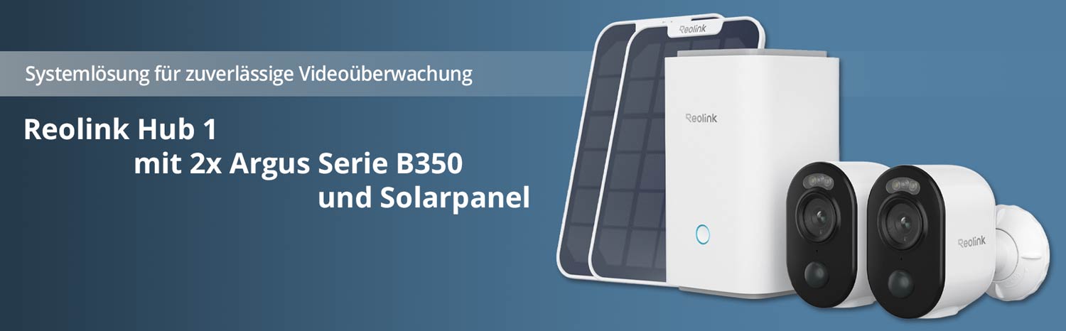 Reolink Home Hub 1 mit 2x Argus Series B350 inkl. Solarpanel