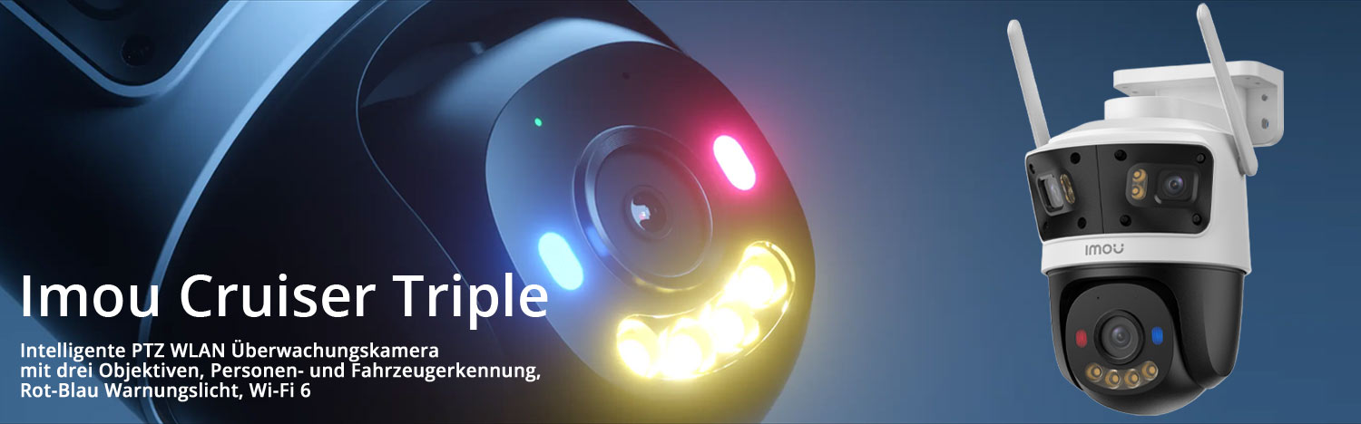Imou Cruiser Triple Intelligente PTZ WLAN Überwachungskamera mit drei Objektiven Imou Cruiser Triple Intelligente PTZ WLAN Überwachungskamera mit drei Objektiven