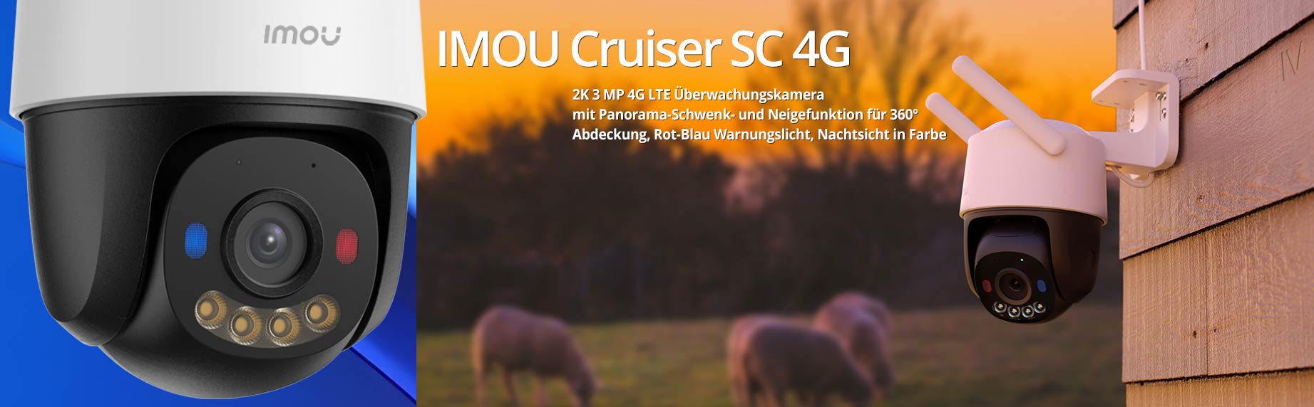 Imou Cruiser Z Intelligente 3K PTZ WLAN &Uuml;berwachungskamera mit zwei Objektiven, Personen- und Fahrzeugerkennung, Verfolgungsfunktion, Wi-Fi 6
