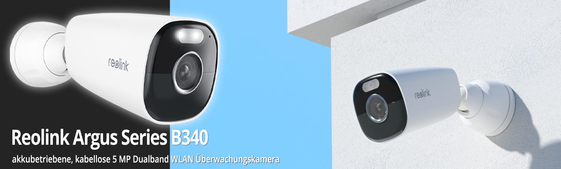 Reolink Argus Series B340 kabellose akkubetriebene 5 MP Dualband WLAN Überwachungskamera Reolink Argus Series B340 kabellose akkubetriebene 5 MP Dualband WLAN Überwachungskamera