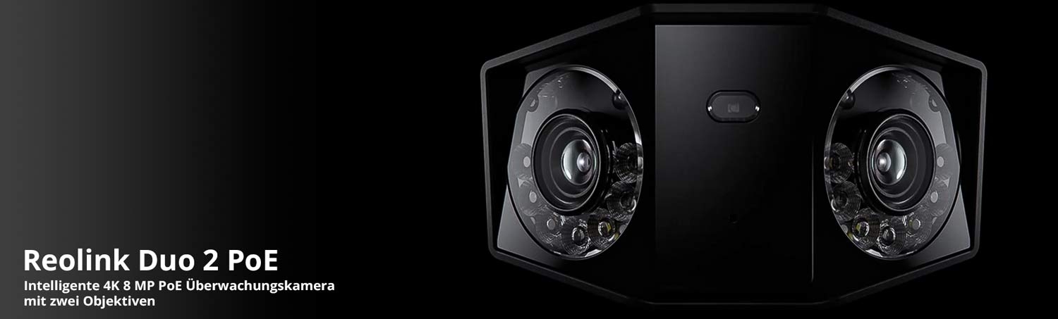 Reolink Duo 2 PoE Intelligente 4K 8 MP PoE Überwachungskamera mit zwei Objektiven