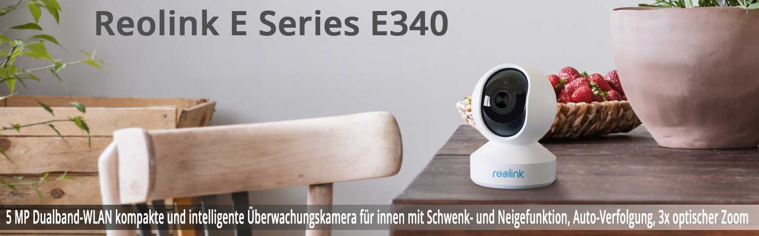 Reolink E Series E340 5 MP Dualband-WLAN kompakte und intelligente Überwachungskamera für innen