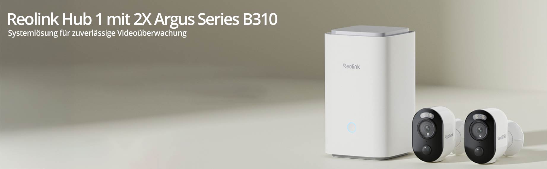 Reolink Hub 1 mit 2X Argus Series B310  Systemlösung für zuverlässige Videoüberwachung