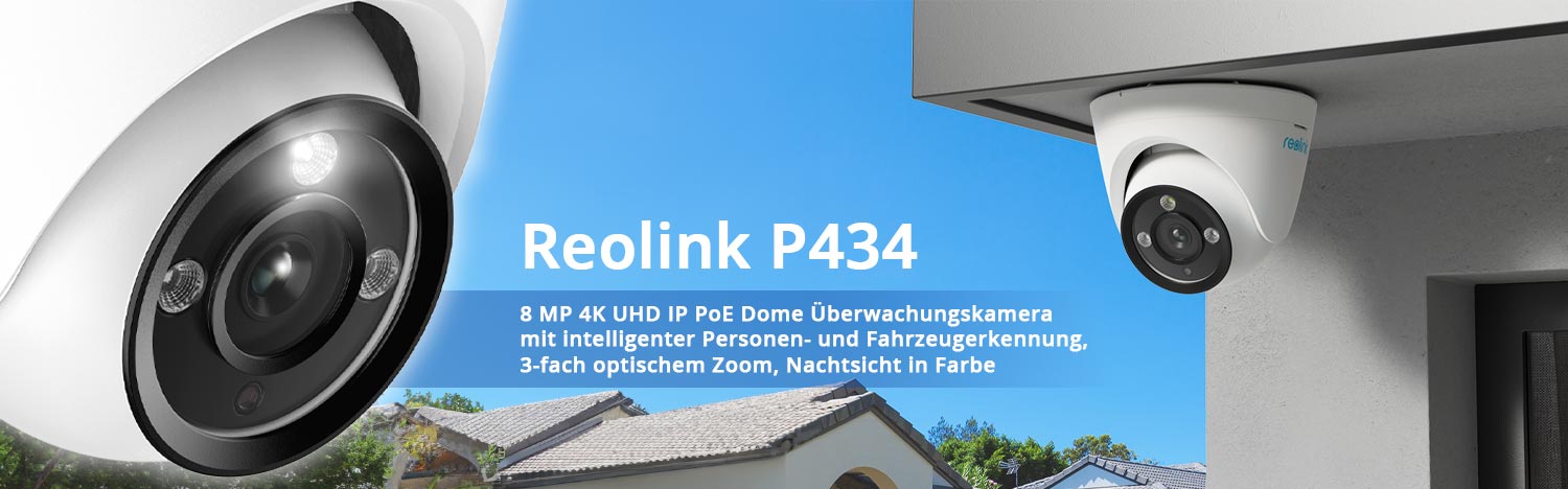 Reolink P434 8 MP 4K UHD IP PoE Dome Überwachungskamera