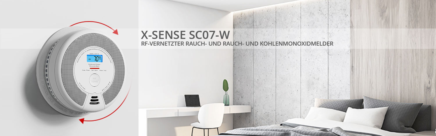 X-Sense XP0A-MR  Rauch- und Kohlenmonoxidmelder mit LCD-Anzeige und Sprachalarm