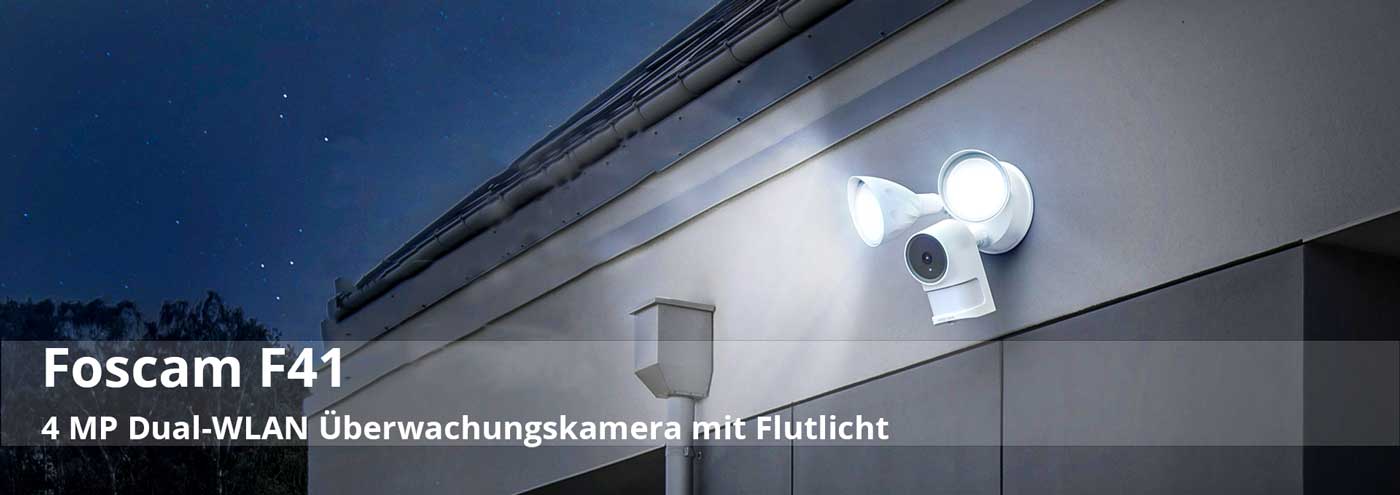 Foscam F41 4 MP Dualband-WLAN Überwachungskamera mit Flutlicht
