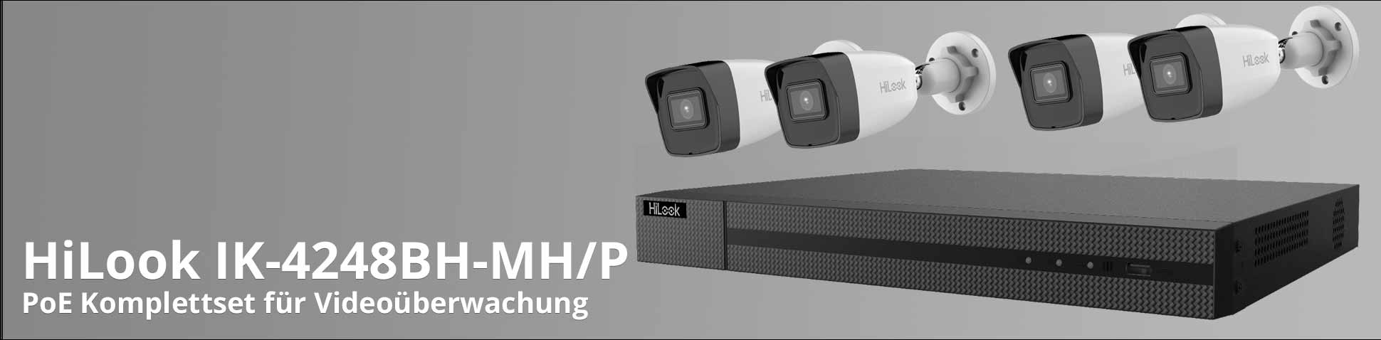 HiLook IK-4248BH-MH/P PoE Komplettset für Videoüberwachung mit 2 TB Festplatte