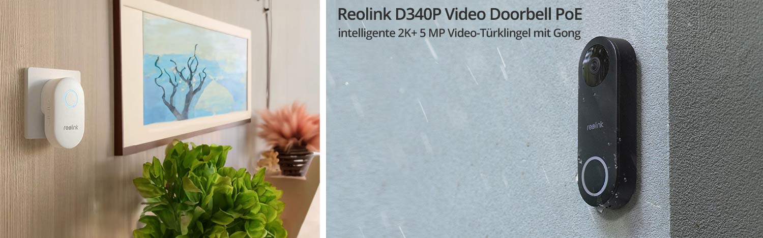 Reolink D340P Video Doorbell PoE  intelligente 2K+ 5 MP Video-Türklingel mit Gong