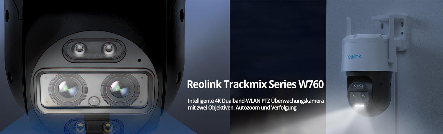 Reolink Trackmix Series W760 intelligente 4K Dualband-WLAN PTZ Überwachungskamera