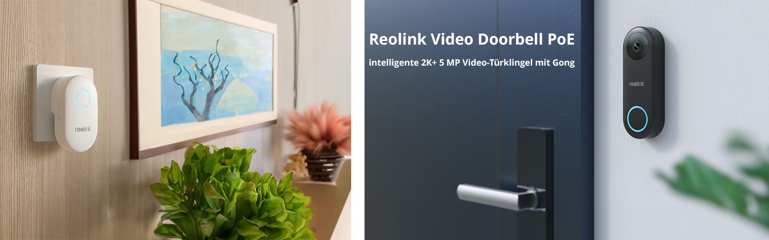 Reolink Video Doorbell PoE  intelligente 2K+ 5 MP Video-Türklingel mit Gong